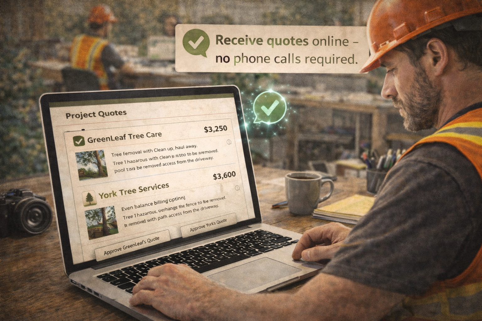 Receive quotes without phone calls